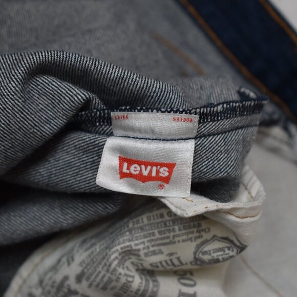 Levis 501 Mens Jeans 44 X 30 Button Fly Dark Wash Straight Leg Classic Western - Picture 11 of 16